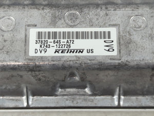 2022 Honda Civic PCM Engine Control Computer ECU ECM PCU OEM P/N:37820-64S-A72 Fits OEM Used Auto Parts