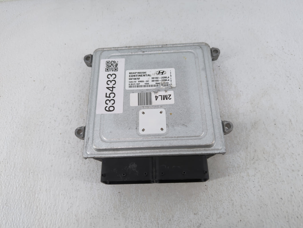 2014-2016 Hyundai Elantra PCM Engine Control Computer ECU ECM PCU OEM P/N:39102-2EMLA Fits Fits 2014 2015 2016 OEM Used Auto Parts