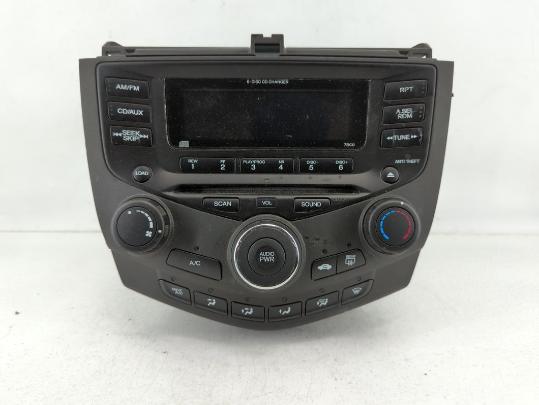 2003-2007 Honda Accord Radio AM FM Cd Player Receiver Replacement P/N:39175-SDA-A110 Fits Fits 2003 2004 2005 2006 2007 OEM Used Auto Parts