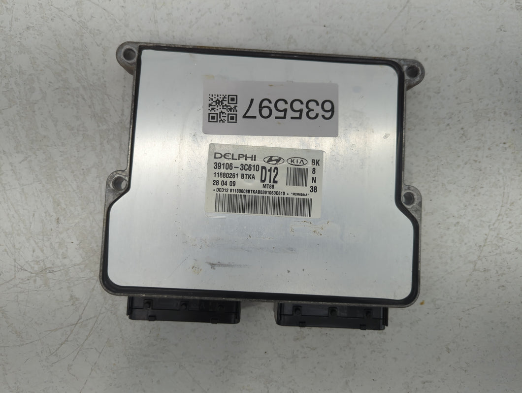 2009-2011 Hyundai Genesis PCM Engine Control Computer ECU ECM PCU OEM P/N:39106-3C610 Fits Fits 2009 2010 2011 OEM Used Auto Parts