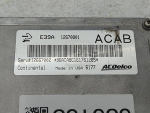 2017 Chevrolet Traverse PCM Engine Control Computer ECU ECM PCU OEM P/N:E39A 12670801 Fits Fits 2018 2019 2020 OEM Used Auto Parts