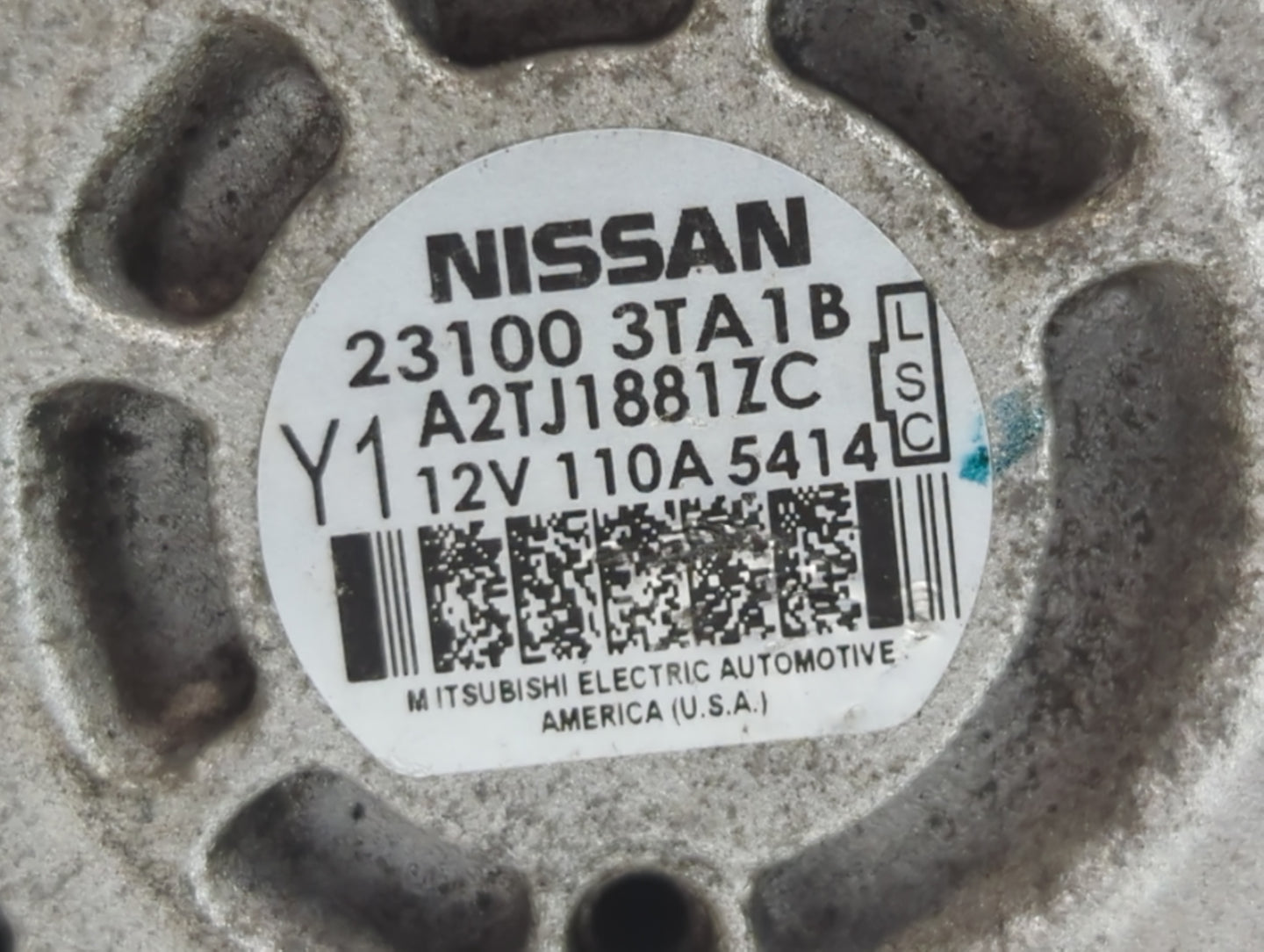 2013-2017 Nissan Altima Alternator Replacement Generator Charging Assembly Engine OEM P/N:23100 3TA1B Fits OEM Used Auto Parts - Oemusedautoparts1.com