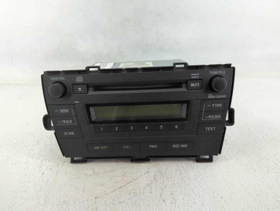 2010-2011 Toyota Prius Radio AM FM Cd Player Receiver Replacement P/N:86120-47290 Fits Fits 2010 2011 OEM Used Auto Parts