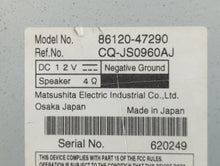 2010-2011 Toyota Prius Radio AM FM Cd Player Receiver Replacement P/N:86120-47290 Fits Fits 2010 2011 OEM Used Auto Parts