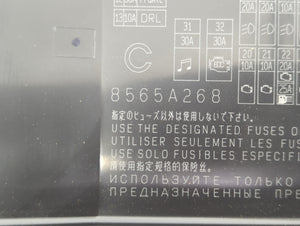 2016-2017 Mitsubishi Lancer Fusebox Fuse Box Panel Relay Module P/N:8565A268 Fits Fits 2012 2013 2014 2015 2016 2017 OEM Used Auto Parts