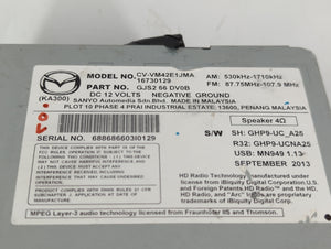 2013-2016 Mazda Cx-5 Radio AM FM Cd Player Receiver Replacement P/N:CV-VM42E1JMA GJS2 66 DV0B Fits Fits 2013 2014 2015 2016 OEM Used Auto Parts