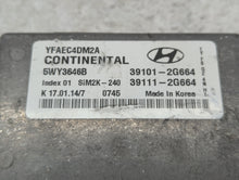 2011-2014 Hyundai Sonata PCM Engine Control Computer ECU ECM PCU OEM P/N:39101-2G664 Fits Fits 2011 2012 2013 2014 OEM Used Auto Parts