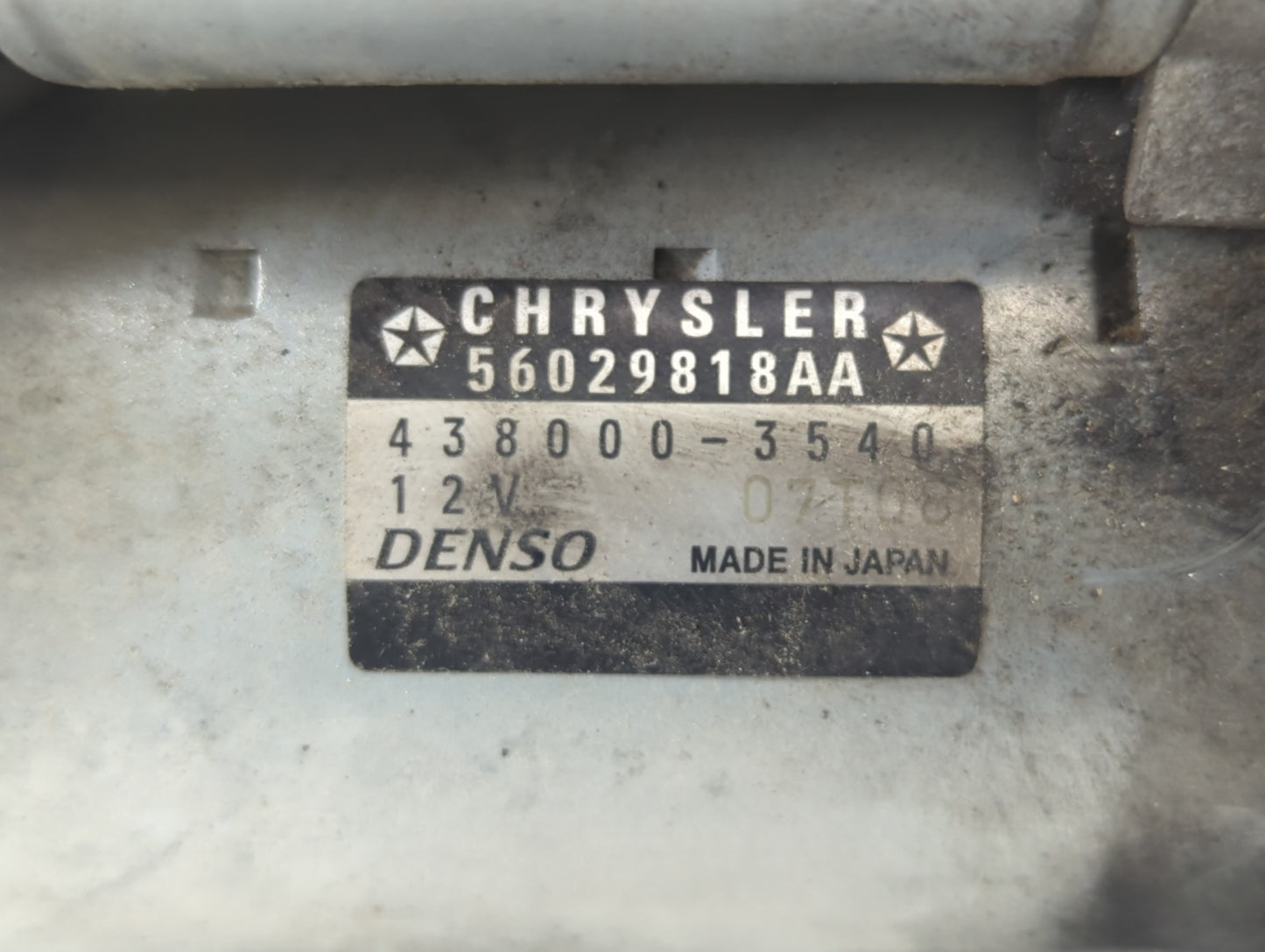2017-2020 Chrysler Pacifica Car Starter Motor Solenoid OEM P/N:438000-3540 56029818AA Fits Fits 2017 2018 2019 2020 2022 OEM Used Auto Parts - Oemusedautoparts1.com
