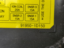 2007-2012 Kia Rondo Fusebox Fuse Box Panel Relay Module P/N:91950-1D150 Fits Fits 2007 2008 2009 2010 2011 2012 OEM Used Auto Parts