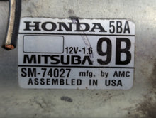 2016-2021 Honda Civic Car Starter Motor Solenoid OEM P/N:SM-74027 Fits Fits 2016 2017 2018 2019 2020 2021 OEM Used Auto Parts