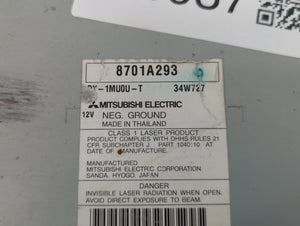 2006-2012 Mitsubishi Galant Radio AM FM Cd Player Receiver Replacement P/N:8701A293 Fits Fits 2006 2007 2008 2009 2010 2011 2012 OEM Used Auto Parts