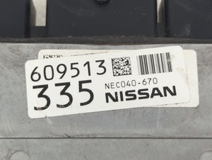 2019-2022 Nissan Altima PCM Engine Control Computer ECU ECM PCU OEM P/N:609513 NEC040-670 Fits Fits 2019 2020 2021 2022 OEM Used Auto Parts