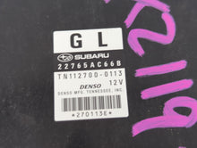 2012 Subaru Legacy PCM Engine Control Computer ECU ECM PCU OEM P/N:TN112700-0113 22765AC66B Fits OEM Used Auto Parts