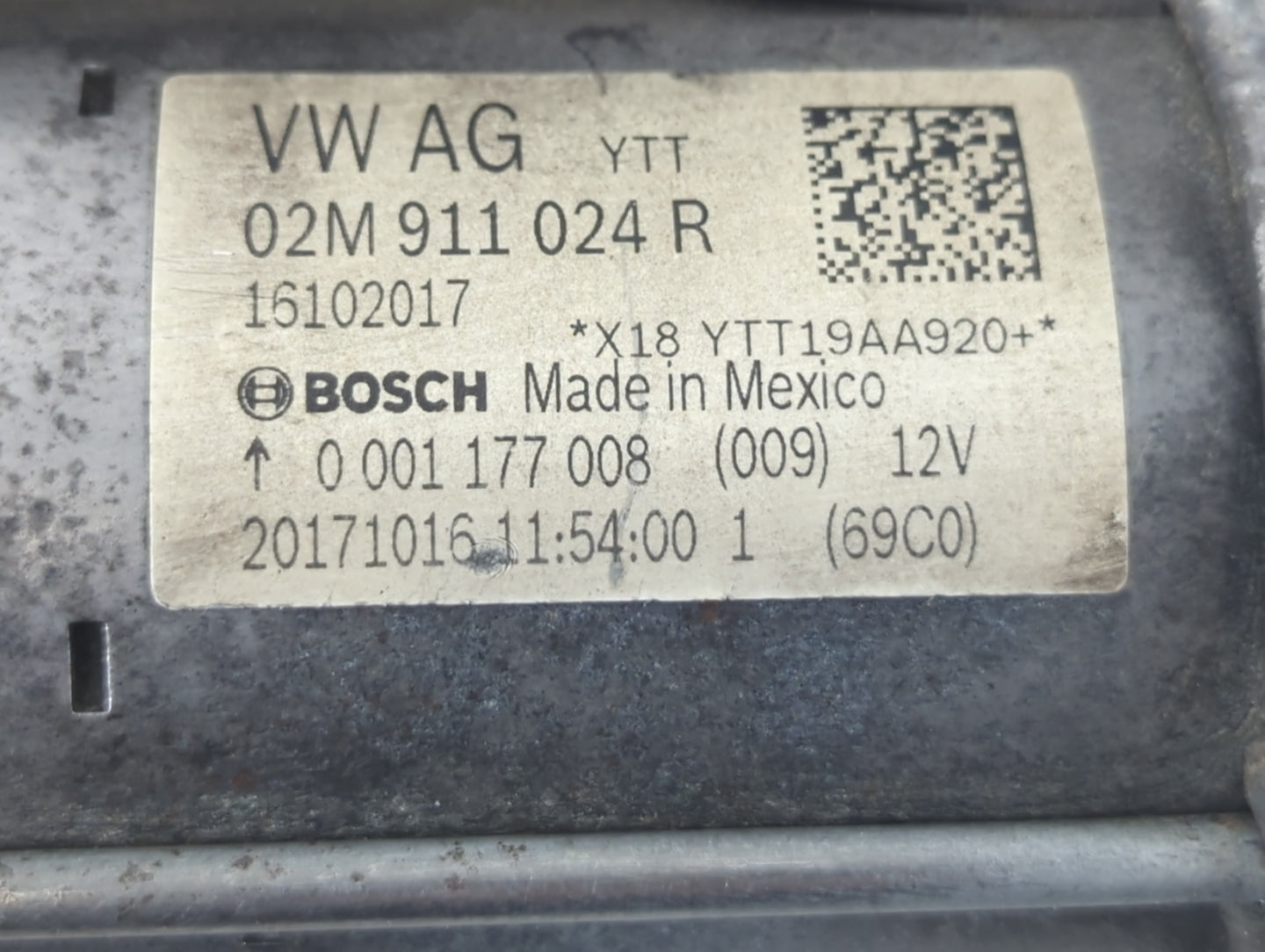 2018 Volkswagen Golf Car Starter Motor Solenoid OEM P/N:02M 911 024 R Fits OEM Used Auto Parts - Oemusedautoparts1.com
