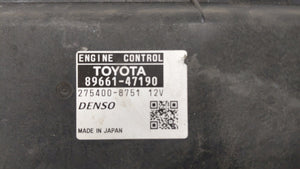 2012-2013 Toyota Prius PCM Engine Control Computer ECU ECM PCU OEM P/N:89661-47190 Fits Fits 2012 2013 OEM Used Auto Parts - Oemusedautoparts1.com