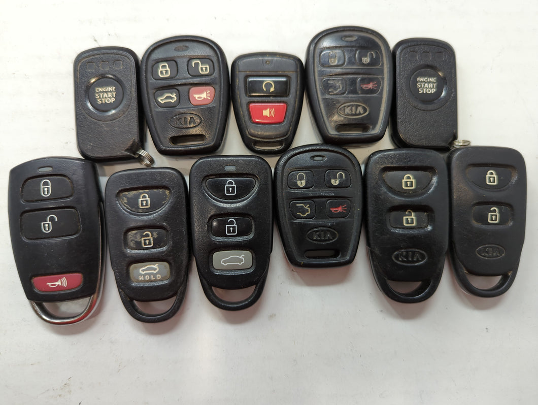 Lot of 11 Kia Keyless Entry Remote Fob MIXED FCC IDS MIXED PART NUMBERS