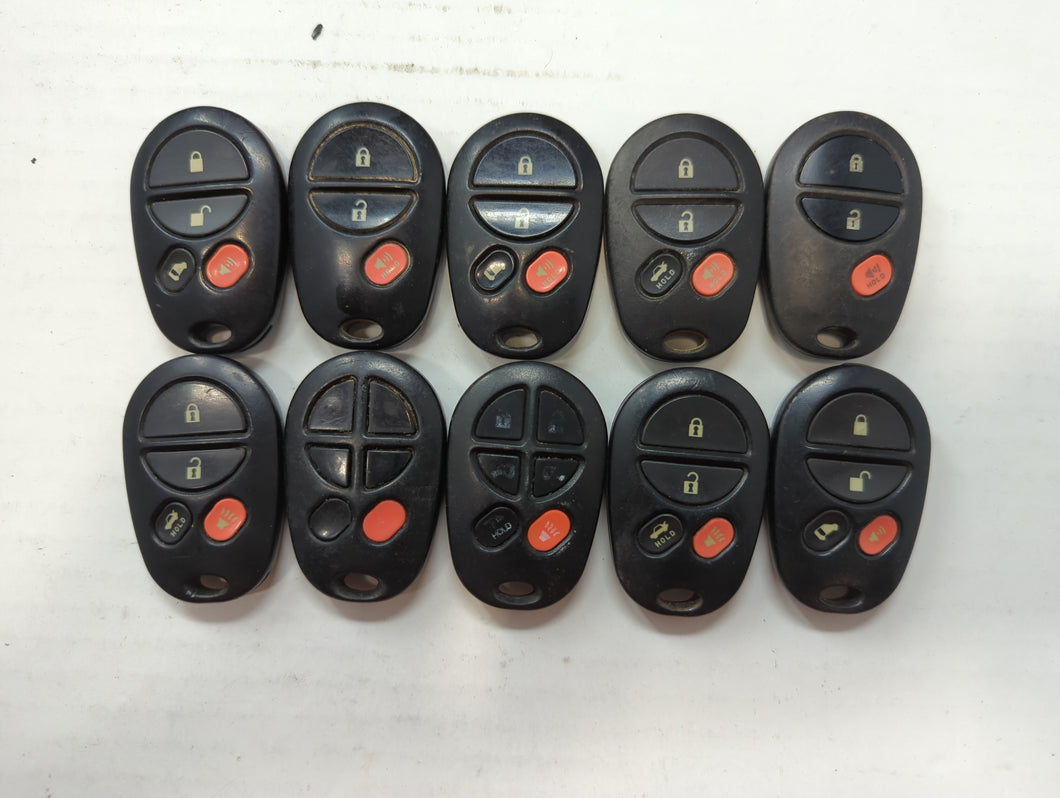 Lot of 10 Toyota Keyless Entry Remote Fob GQ43VT20T MIXED PART NUMBERS