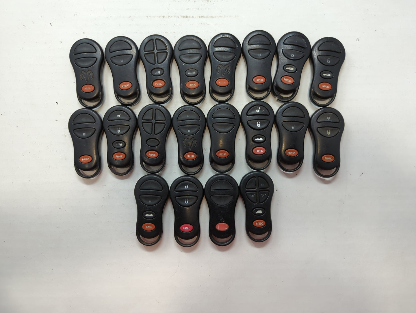 Lot of 20 Dodge Keyless Entry Remote Fob GQ43VT9T | GQ43VTI7T MIXED PART - Oemusedautoparts1.com