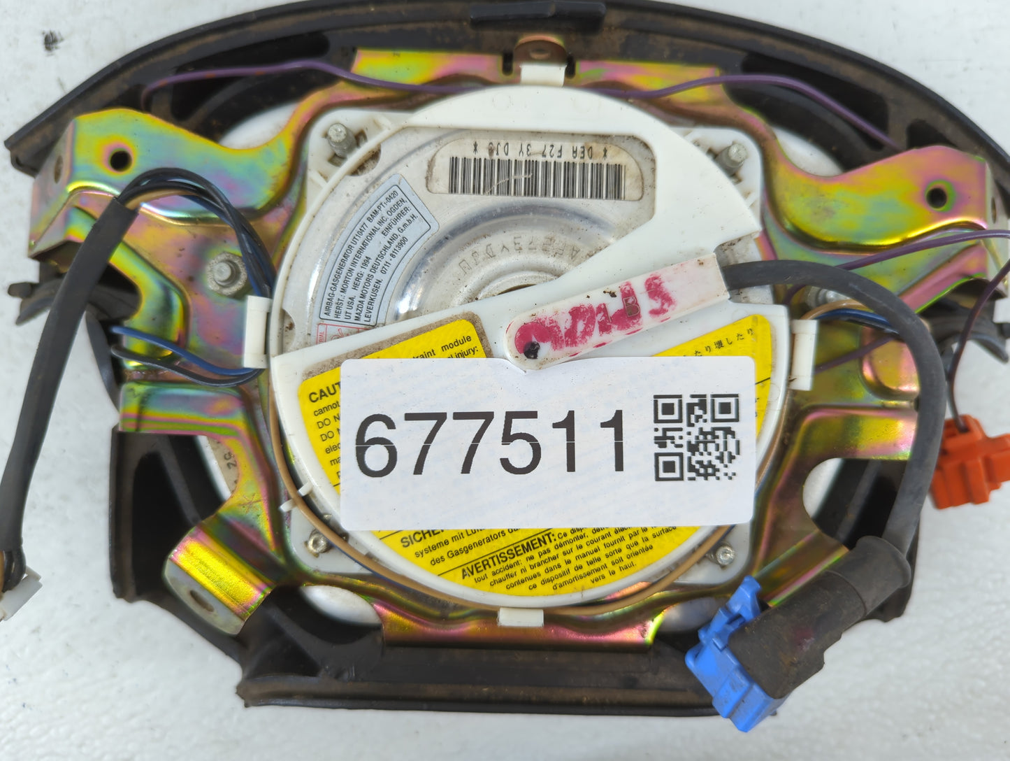 1994-1995 Ford Probe Air Bag Driver Left Steering Wheel Mounted P/N:DEA F27 3Y DJ3 Fits Fits 1994 1995 OEM Used Auto Parts - Oemusedautoparts1.com