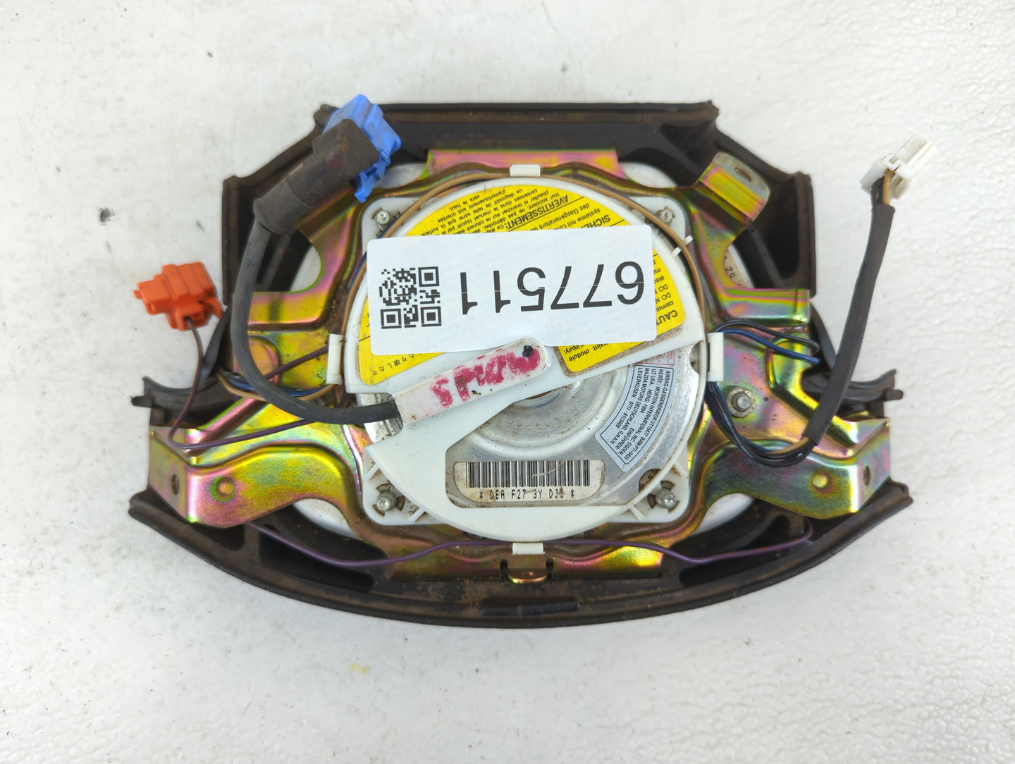 1994-1995 Ford Probe Air Bag Driver Left Steering Wheel Mounted P/N:DEA F27 3Y DJ3 Fits Fits 1994 1995 OEM Used Auto Parts - Oemusedautoparts1.com