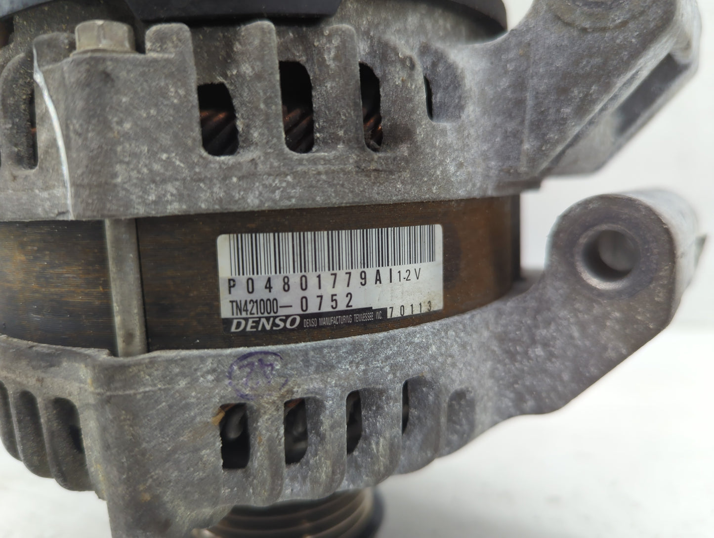 2011-2015 Dodge Durango Alternator Replacement Generator Charging Assembly Engine OEM P/N:TN421000-0752 P04801779AI Fits OEM Used Auto Parts - Oemusedautoparts1.com