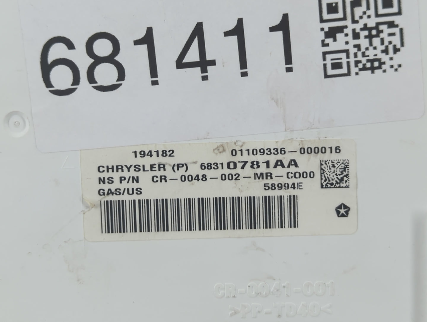 2018 Dodge Journey Instrument Cluster Speedometer Gauges P/N:68310781AA Fits OEM Used Auto Parts - Oemusedautoparts1.com