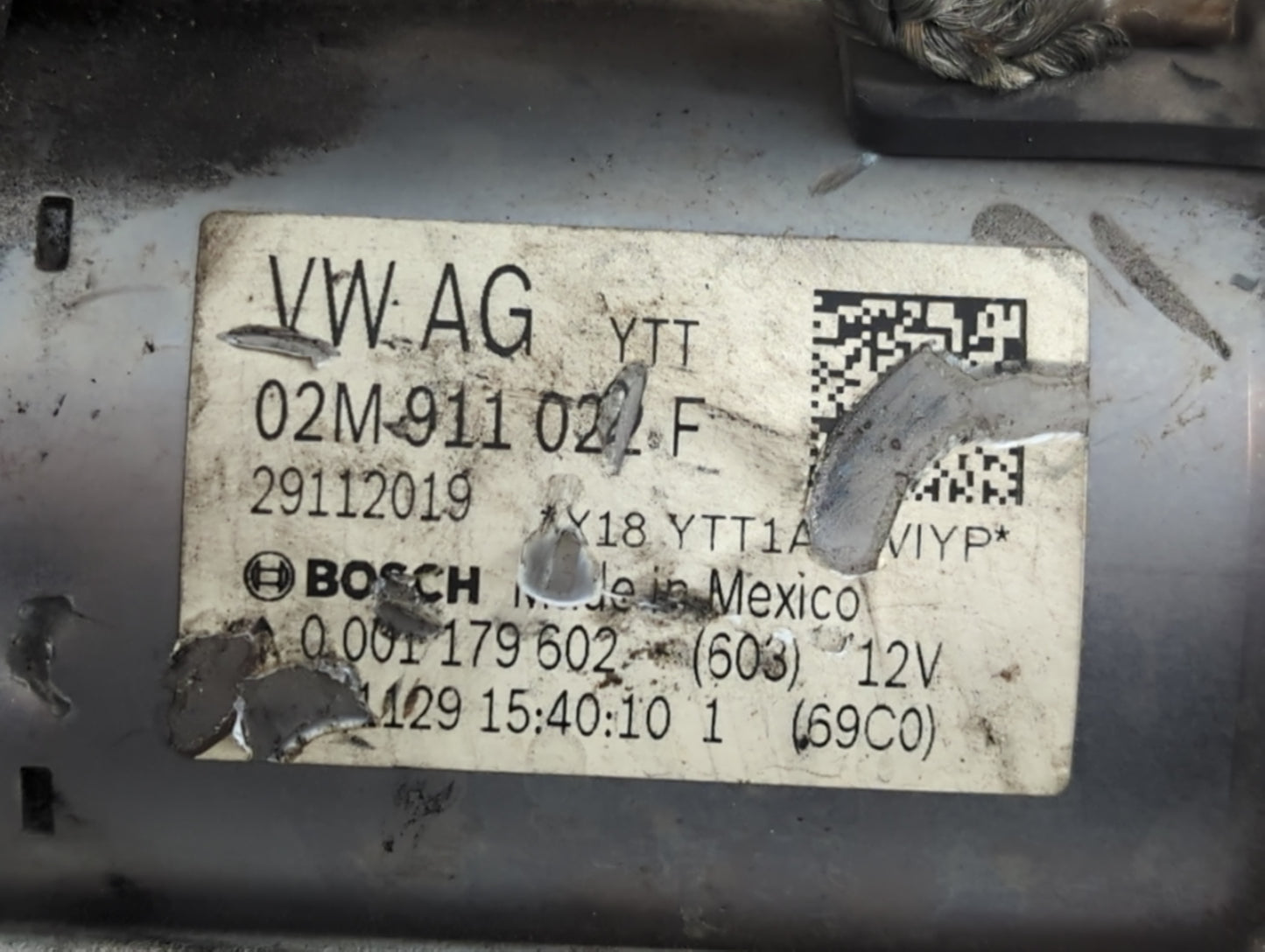 2021-2022 Volkswagen Tiguan Car Starter Motor Solenoid OEM P/N:29112019 02M 911 022 F Fits Fits 2020 2021 2022 OEM Used Auto Parts - Oemusedautoparts1.com