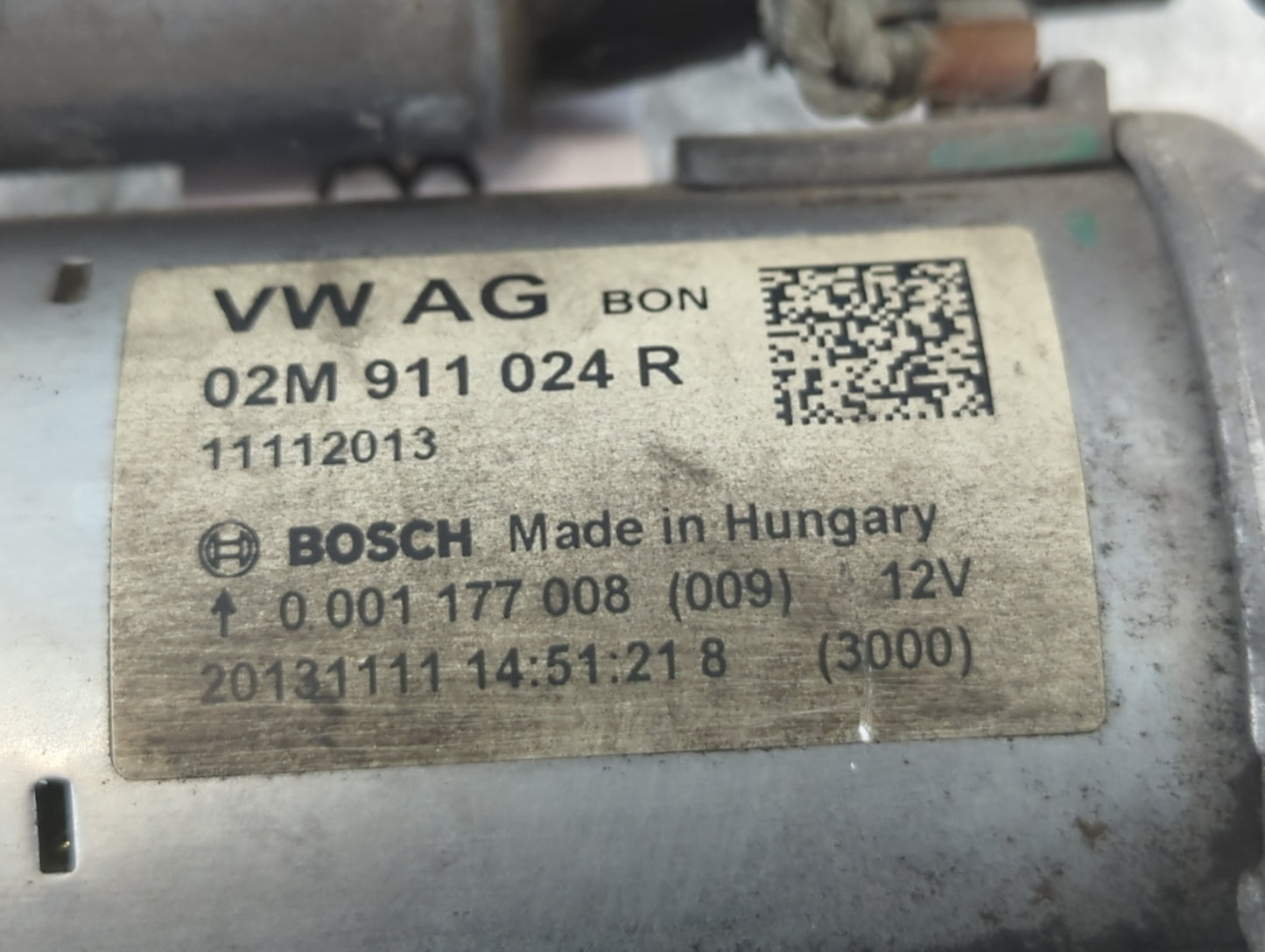 2014-2020 Volkswagen Passat Car Starter Motor Solenoid OEM P/N:02M 911 024 R Fits OEM Used Auto Parts - Oemusedautoparts1.com