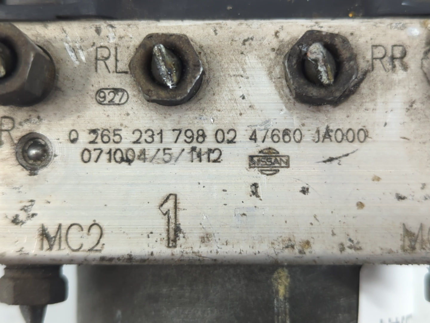 2007-2009 Nissan Altima ABS Pump Control Module Replacement P/N:47660 JA000 0 265 231 798 02 Fits Fits 2007 2008 2009 OEM Used Auto Parts - Oemusedautoparts1.com