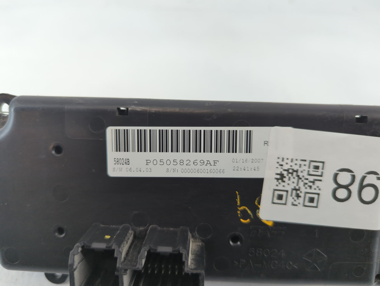2007 Chrysler Sebring Climate Control Module Temperature AC/Heater Replacement P/N:P05058269AF Fits OEM Used Auto Parts - Oemusedautoparts1.com