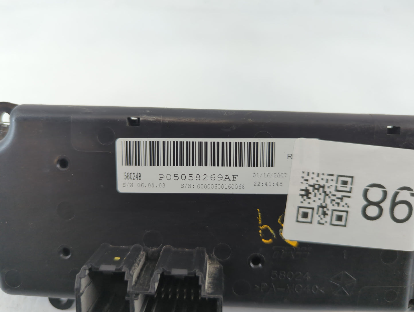 2007 Chrysler Sebring Climate Control Module Temperature AC/Heater Replacement P/N:P05058269AF Fits OEM Used Auto Parts - Oemusedautoparts1.com