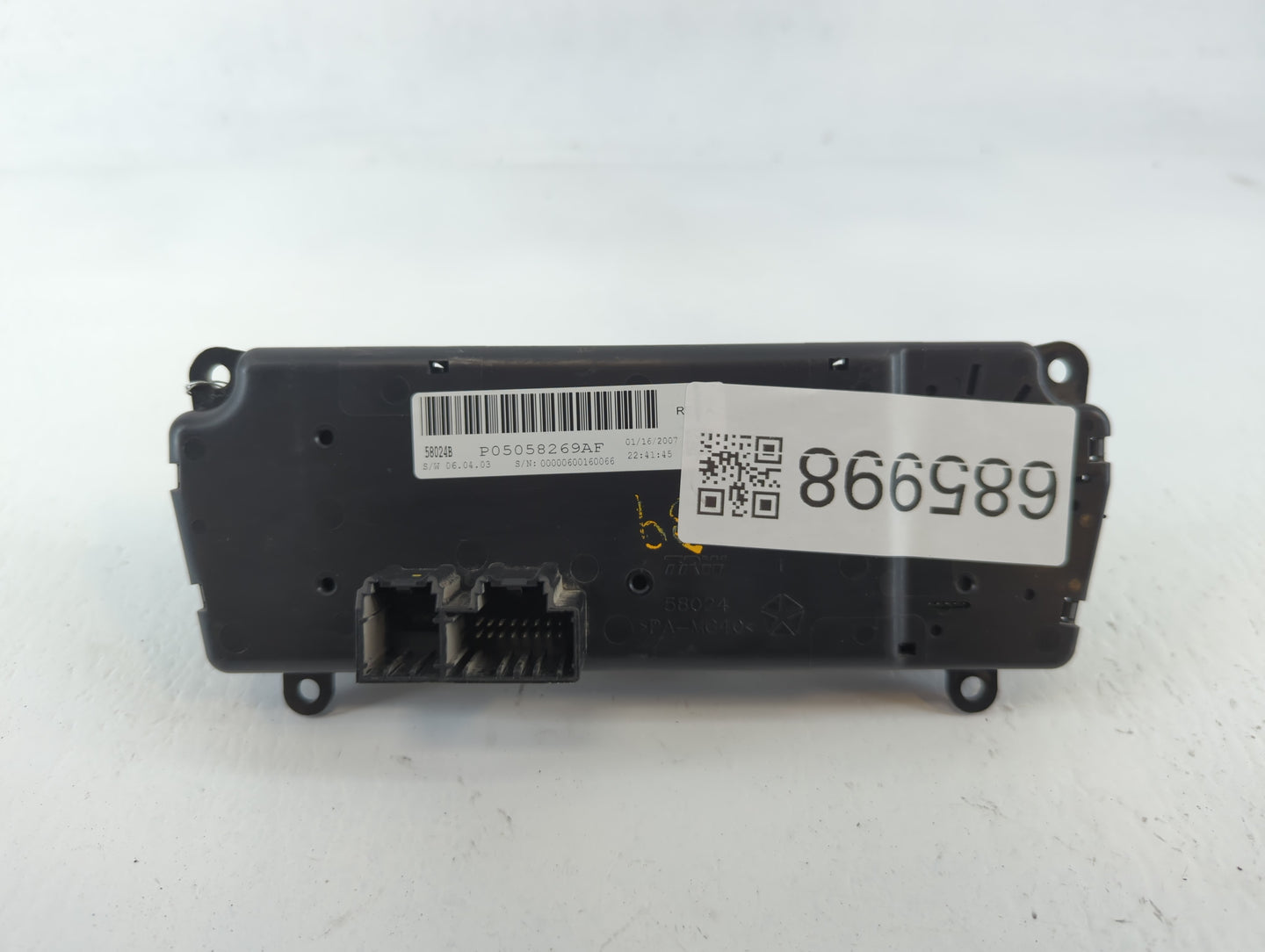 2007 Chrysler Sebring Climate Control Module Temperature AC/Heater Replacement P/N:P05058269AF Fits OEM Used Auto Parts - Oemusedautoparts1.com