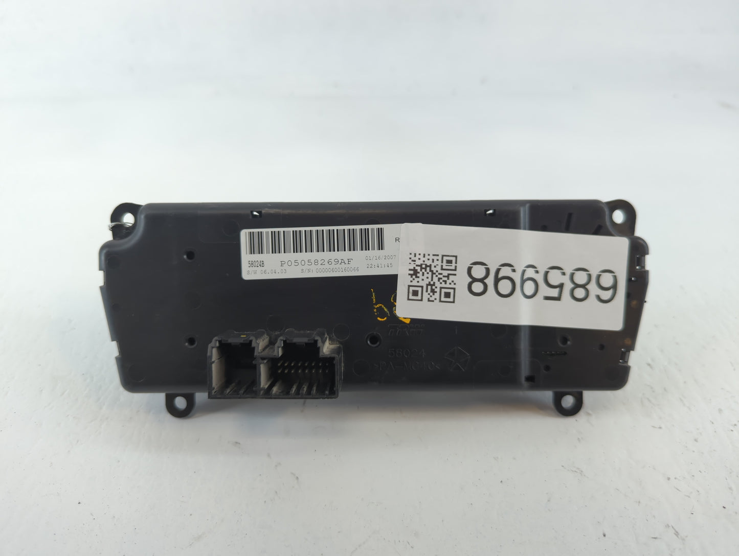 2007 Chrysler Sebring Climate Control Module Temperature AC/Heater Replacement P/N:P05058269AF Fits OEM Used Auto Parts - Oemusedautoparts1.com
