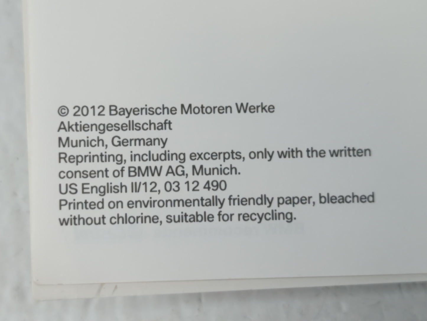 2012 Bmw 328i Owners Manual Book Guide OEM Used Auto Parts - Oemusedautoparts1.com