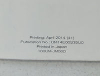 2014 Nissan Rogue Select Owners Manual Book Guide P/N:OM14E00S35U0 OEM Used Auto Parts - Oemusedautoparts1.com