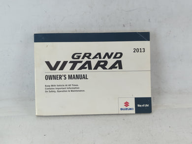 2013 Suzuki Grand Vitara Owners Manual Book Guide P/N:99011-79K24-03E OEM Used Auto Parts