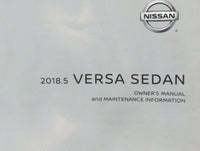 2018 Nissan Versa Owners Manual Book Guide P/N:OM18EM 5N17U0 OEM Used Auto Parts - Oemusedautoparts1.com