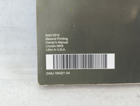 2013 Lincoln Mks Owners Manual Book Guide P/N:DA5J 19A321 AA OEM Used Auto Parts - Oemusedautoparts1.com