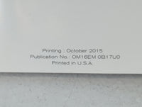 2016 Nissan Sentra Owners Manual Book Guide P/N:OM16EM 0B17U0 OEM Used Auto Parts - Oemusedautoparts1.com