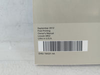 2013 Lincoln Mkz Owners Manual Book Guide P/N:DH6J 19A321 AA OEM Used Auto Parts - Oemusedautoparts1.com