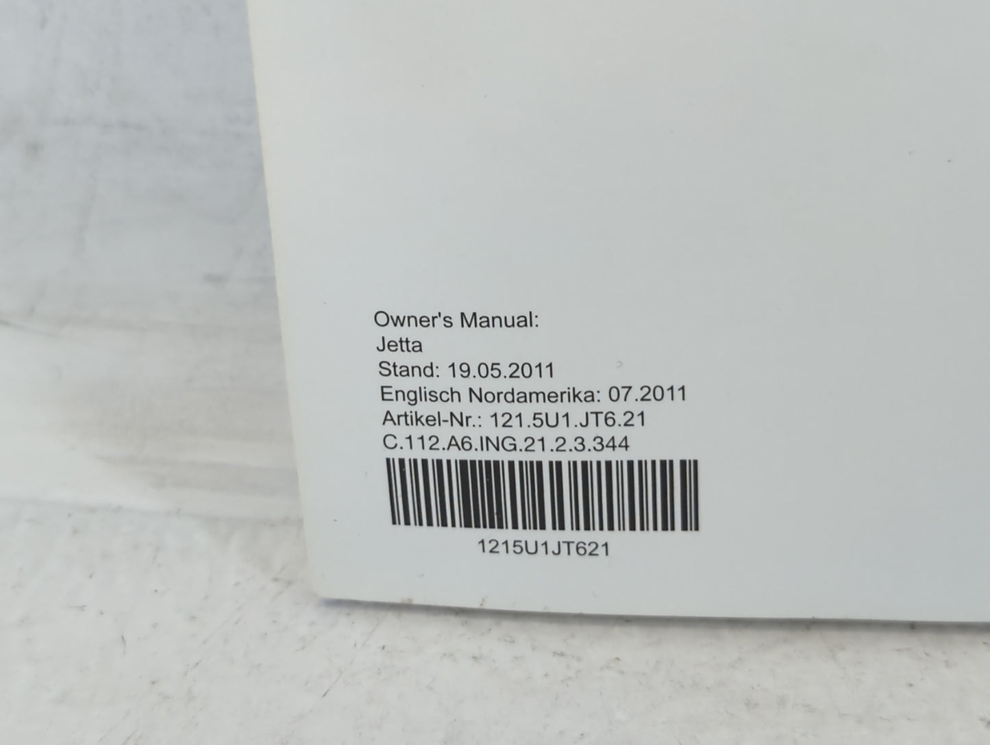 2012 Volkswagen Jetta Owners Manual Book Guide P/N:1215U1JT621 OEM Used Auto Parts - Oemusedautoparts1.com