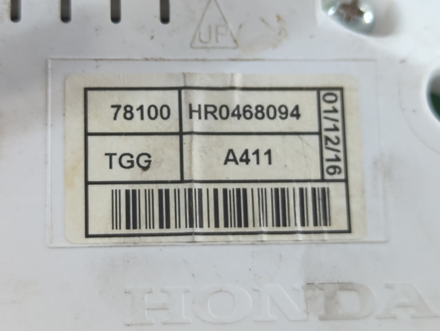 2017 Honda Civic Instrument Cluster Speedometer Gauges P/N:HR0468094 78100 Fits OEM Used Auto Parts - Oemusedautoparts1.com