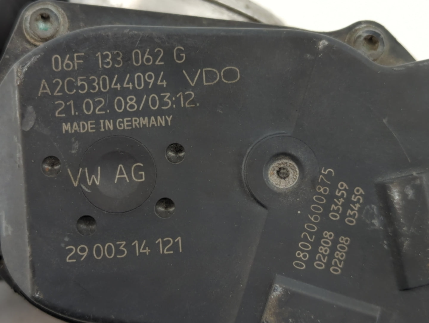 2005-2016 Audi A4 Throttle Body P/N:29 003 14 121 06F 133 062 G Fits OEM Used Auto Parts - Oemusedautoparts1.com