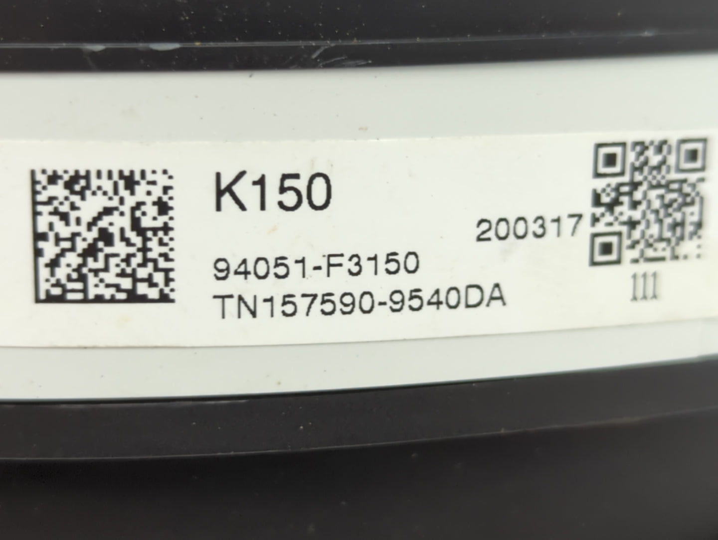 2019-2020 Hyundai Elantra Instrument Cluster Speedometer Gauges P/N:157590-9540DA 94051-F3150 Fits Fits 2019 2020 OEM Used Auto Parts - Oemusedautoparts1.com