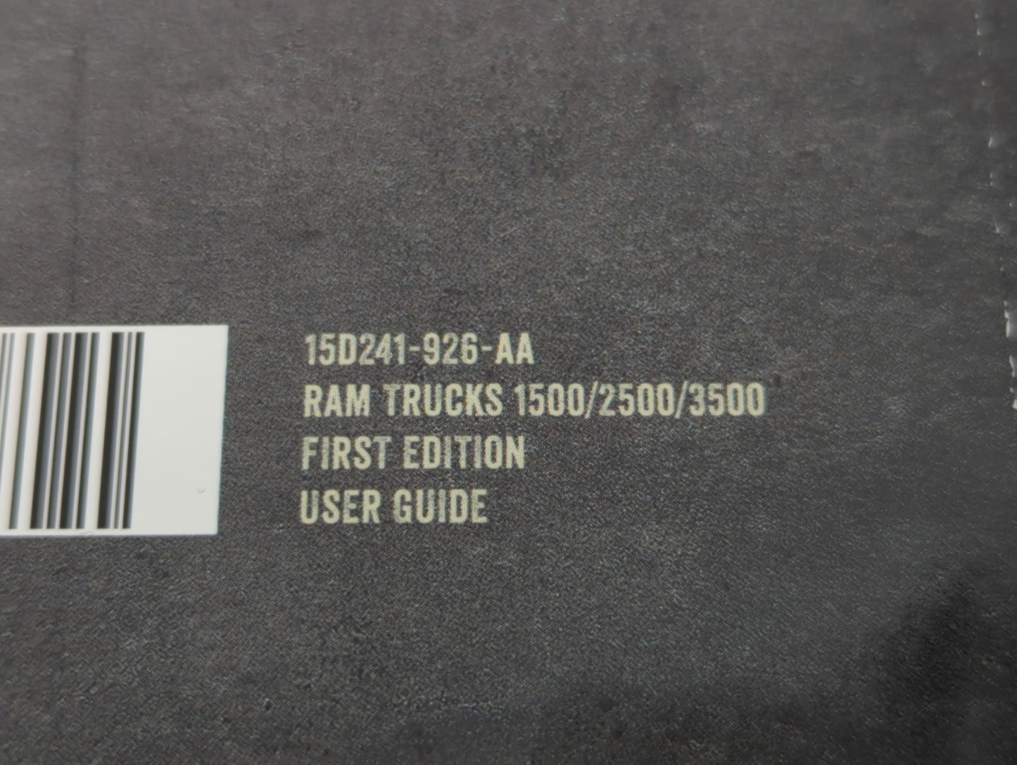 2015 Dodge Ram 1500 Owners Manual Book Guide P/N:150241-926-AA OEM Used Auto Parts - Oemusedautoparts1.com