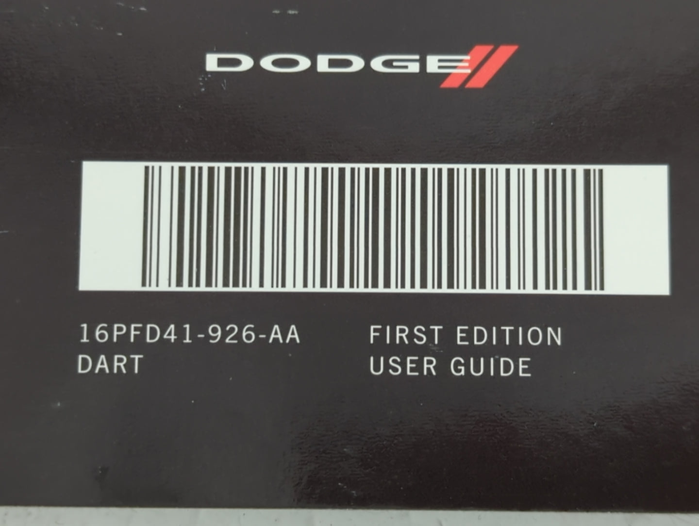 2016 Dodge Dart Owners Manual Book Guide P/N:16PFD41-926-AA OEM Used Auto Parts - Oemusedautoparts1.com