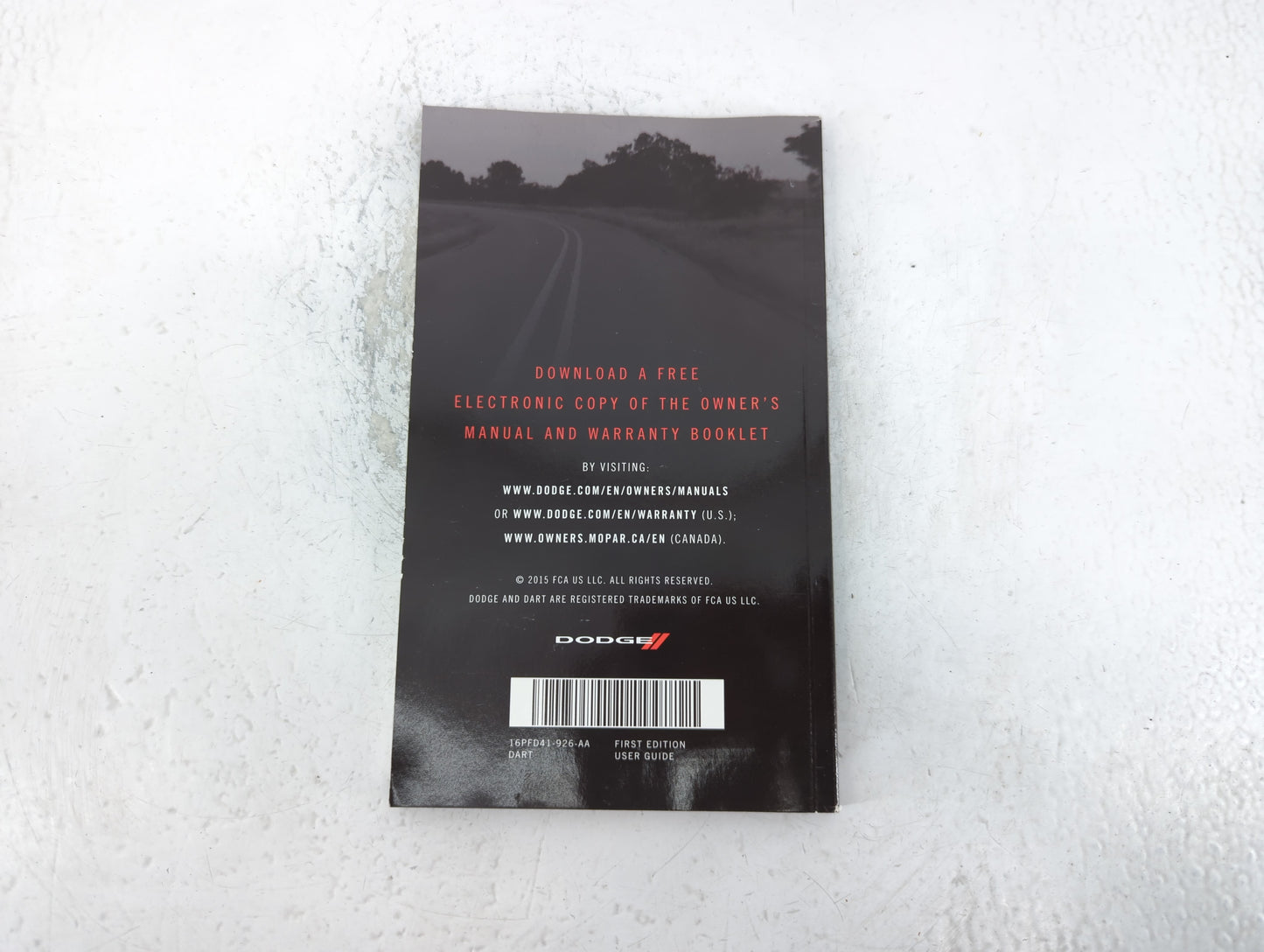 2016 Dodge Dart Owners Manual Book Guide P/N:16PFD41-926-AA OEM Used Auto Parts - Oemusedautoparts1.com