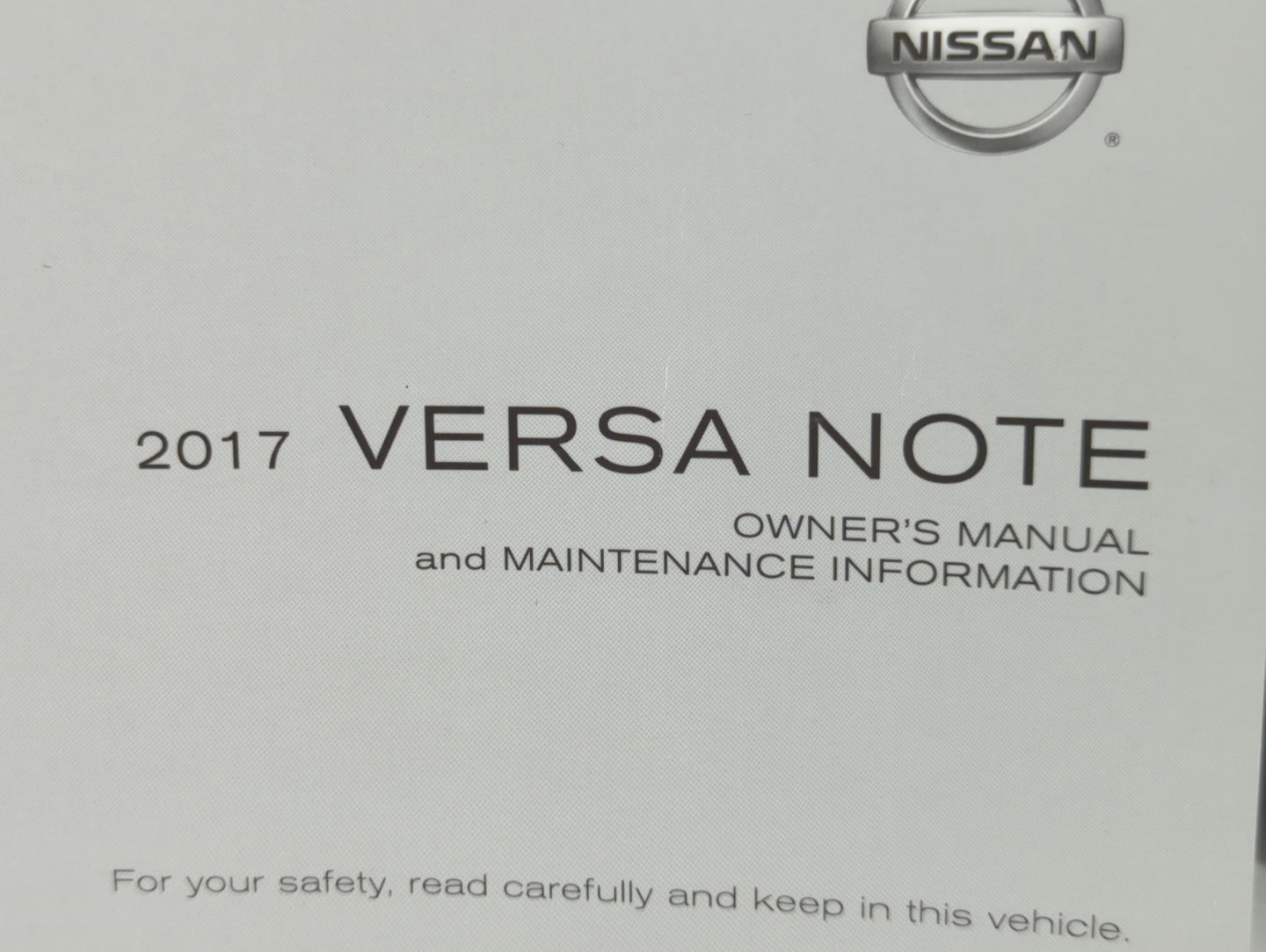 2017 Nissan Versa Note Owners Manual Book Guide P/N:OM17EM OE12UO OEM Used Auto Parts - Oemusedautoparts1.com