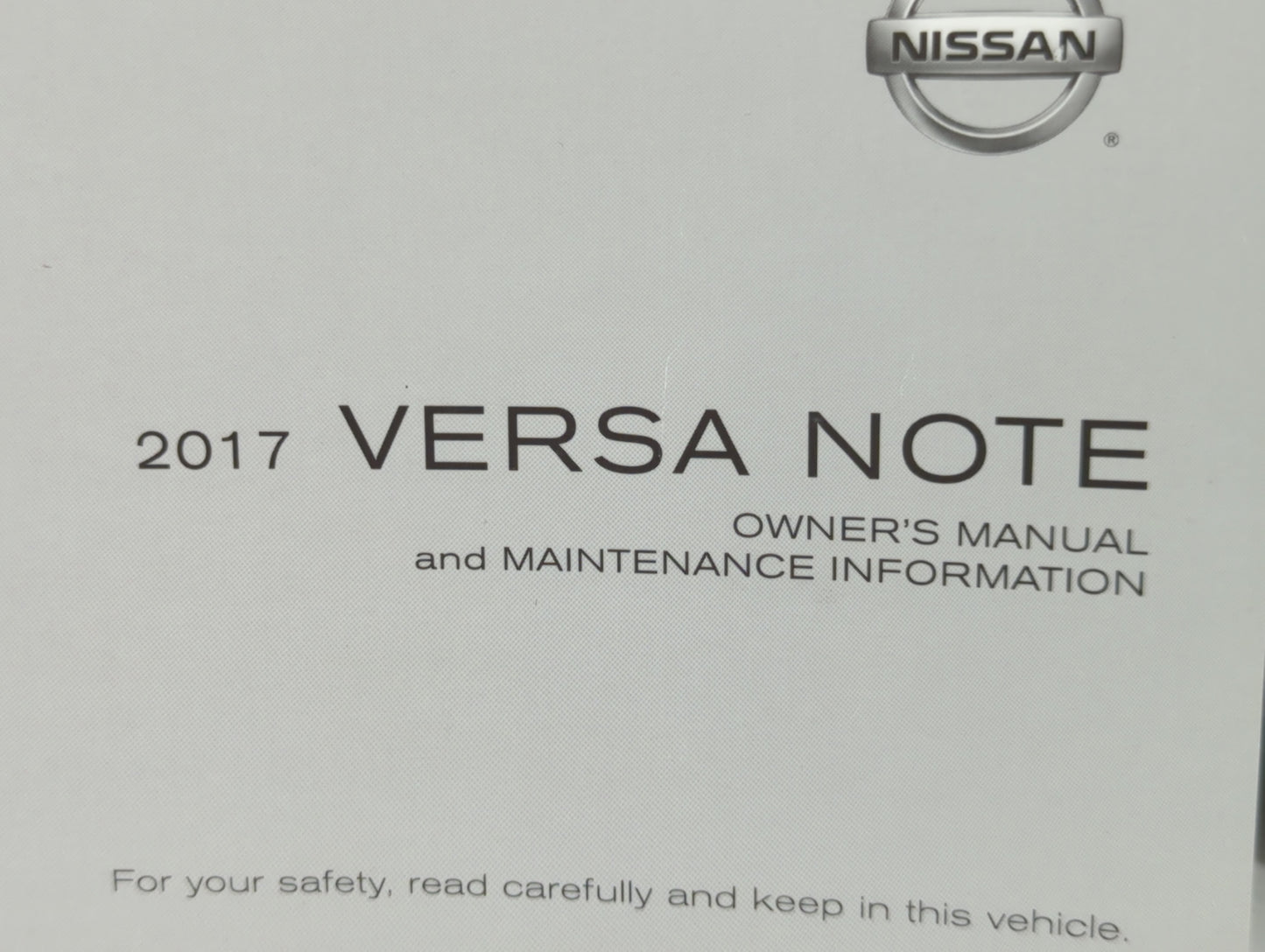 2017 Nissan Versa Note Owners Manual Book Guide P/N:OM17EM OE12UO OEM Used Auto Parts - Oemusedautoparts1.com