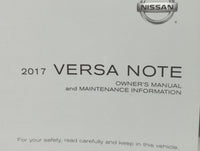2017 Nissan Versa Note Owners Manual Book Guide P/N:OM17EM OE12UO OEM Used Auto Parts - Oemusedautoparts1.com